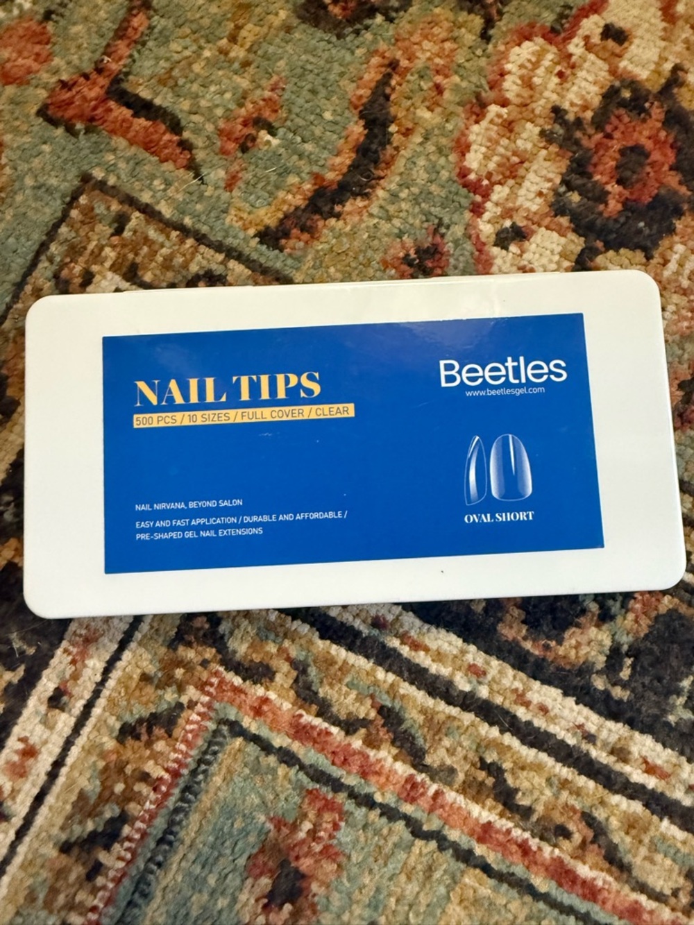 Beetles Pre-etched Nail Tips - Clear Oval Short